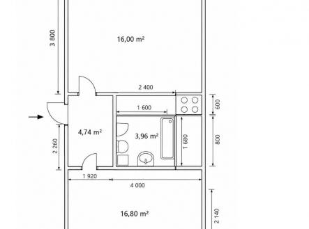. | Prodej bytu, 2+kk, 36 m²
