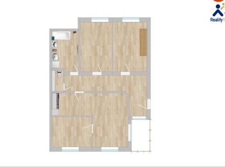 Půdorys 4kk 98m2 | Pronájem bytu, 4+kk, 98 m²