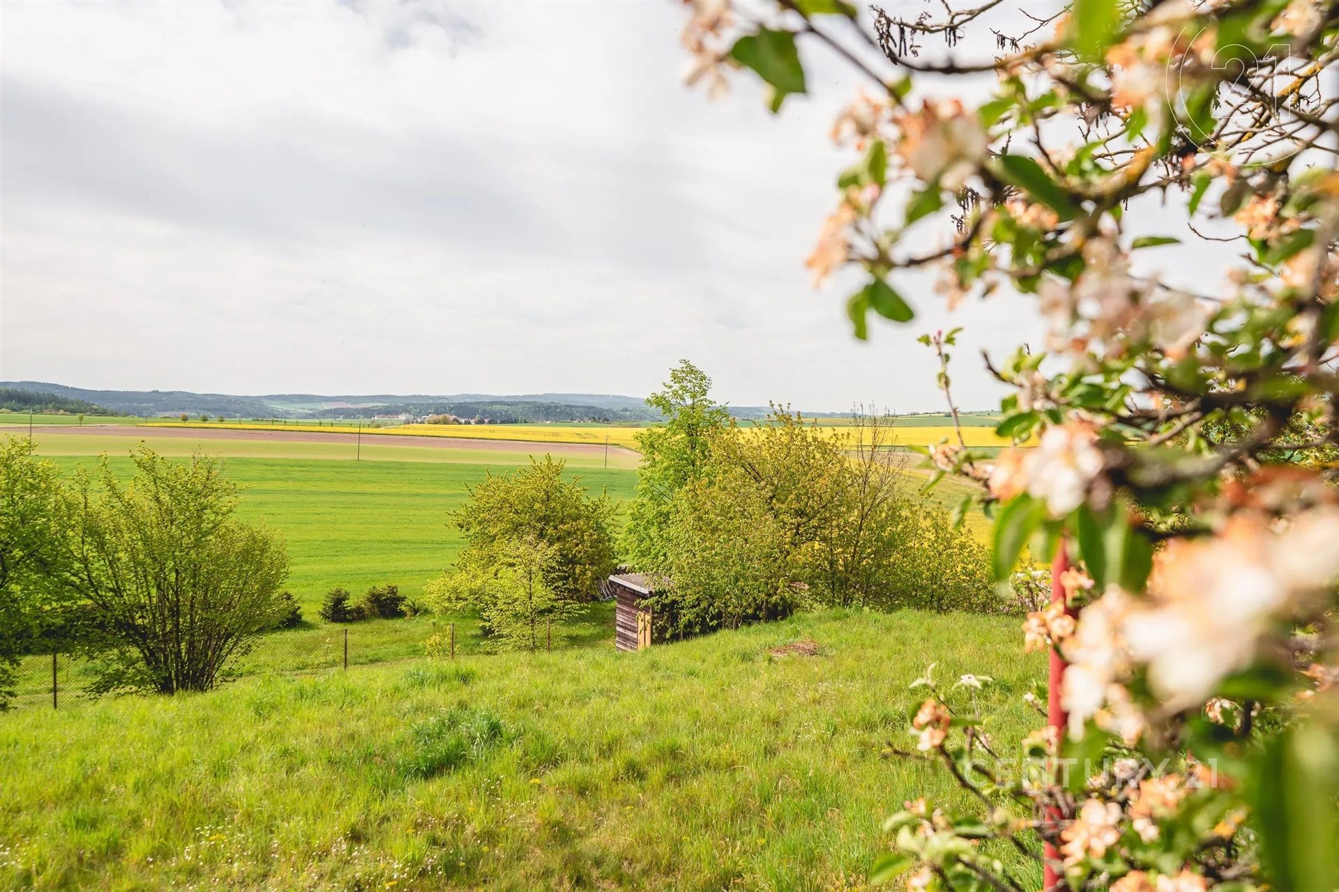 zahrada s venkovský pohled