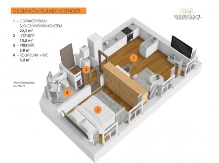 . | Prodej bytu, 2+kk, 44 m²
