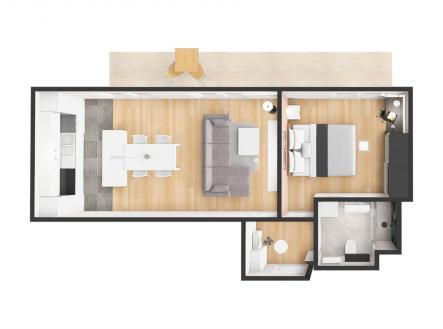 . | Pronájem bytu, 2+kk, 53 m²