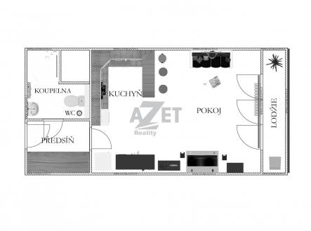 Výškovická 1+kk - Půdorys.jpg | Prodej bytu, 1+kk, 32 m²