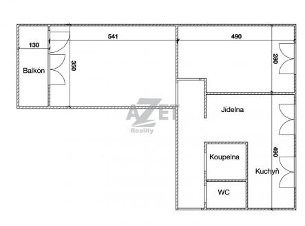 Půdorys 2+1 Karla Pokorného.jpg | Prodej bytu, 2+1, 58 m²