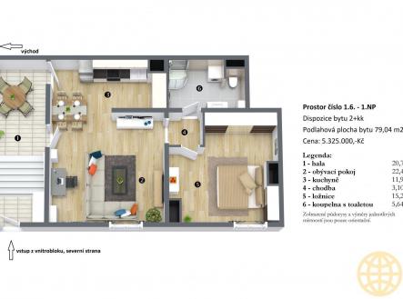 Prodej bytu, 3+kk, 79 m² obrázek