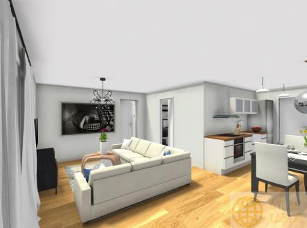 Tábor obývací pokoj.png.jpg | Prodej bytu, 3+kk, 72 m²