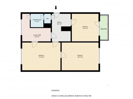 PŮDORYS.jpg | Prodej bytu, 3+1, 65 m²