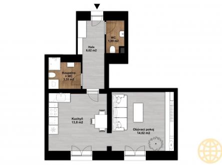 3255-Dvorcebyt2.12.jpg | Pronájem bytu, 1+1, 40 m²