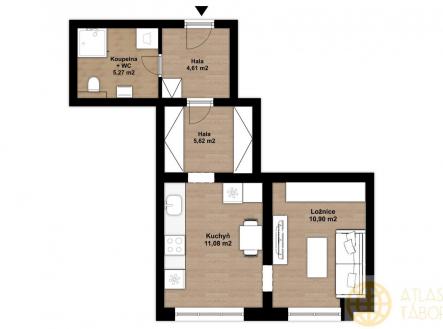 3454-Dvorce byt 4.5.jpg | Pronájem bytu, 1+1, 37 m²