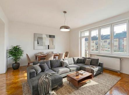 Obývací pokoj - vizualizace | Prodej bytu, 3+1, 87 m²