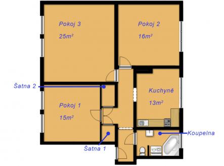 Prodej bytu, 3+1, 100 m²