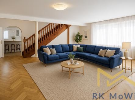 moderni-obyvaci-pokoj-s-modrym-pohovkou.jpg | Pronájem - dům/vila, 280 m²