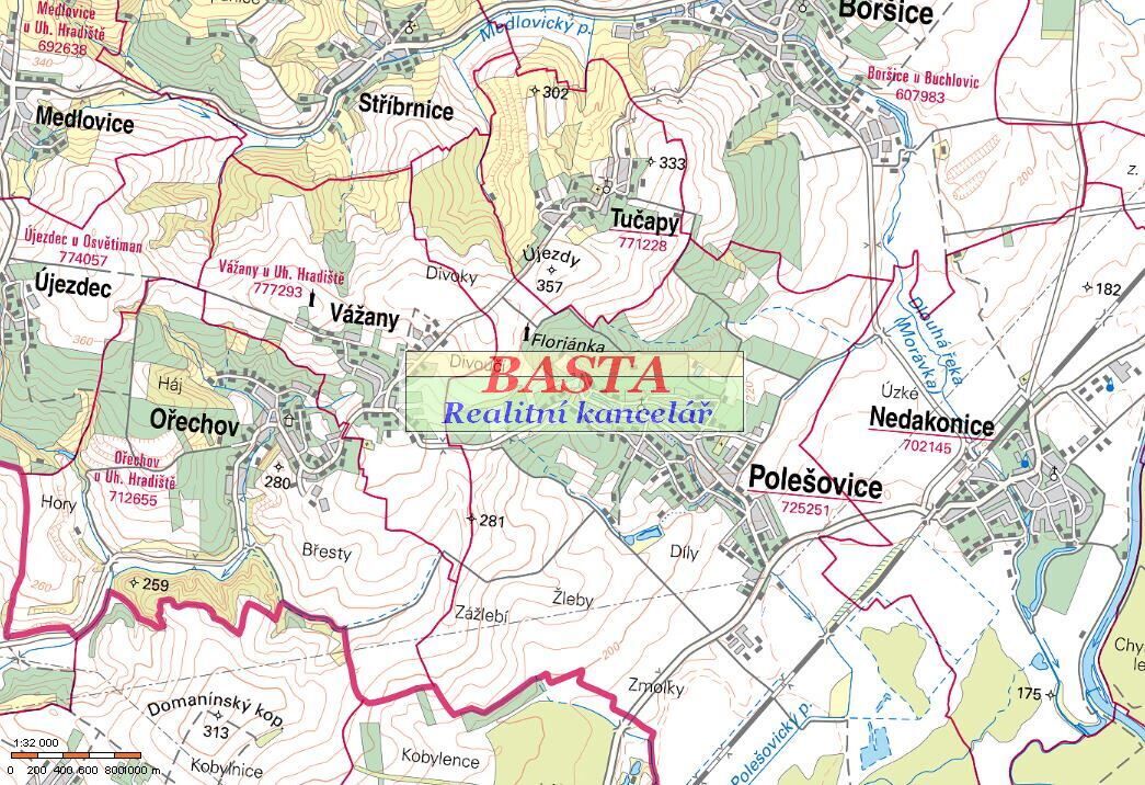 Prodej zemědělského pozemku v Ořechově orná půda 1731 m2 obhospodařované a parcely v kú Polešovice