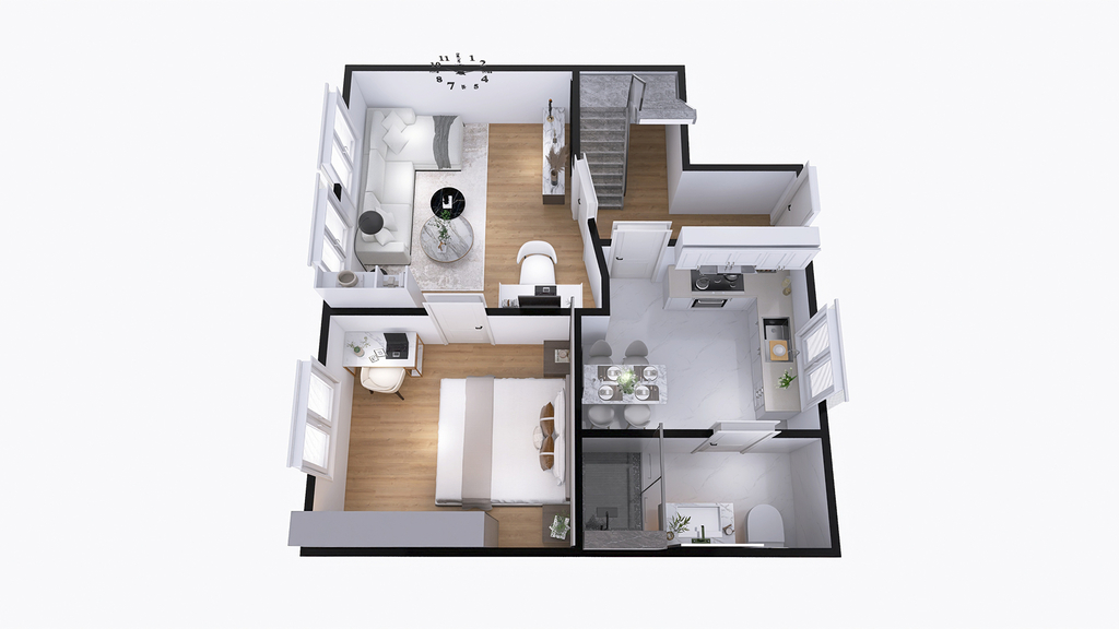 Přízemí rozdělené