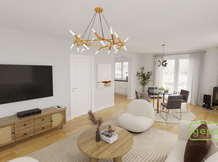 obývací pokoj vizalizace | Prodej - dům/vila, 186 m²