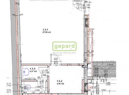 schéma jednotky | Prodej - obchodní prostor, 39 m²