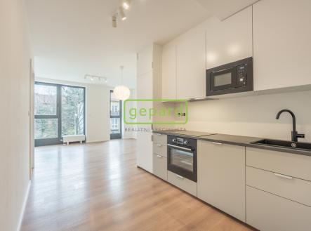 kuch linka a obývací pokoj | Pronájem bytu, 2+kk, 48 m²