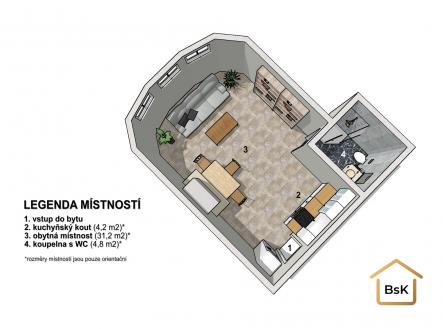 03 | Prodej bytu, 1+kk, 41 m²