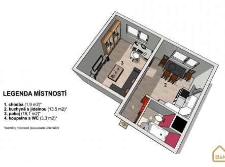 02 | Pronájem bytu, 2+kk, 38 m²