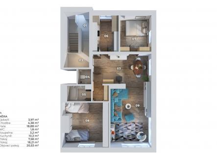 Prodej bytu, 3+1, 80 m²