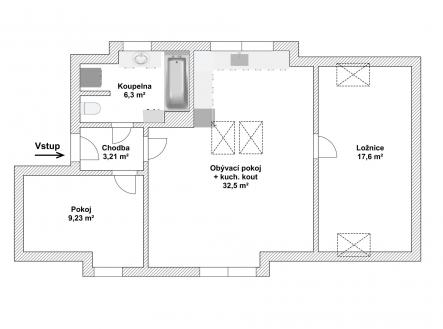 Planek_1662 | Pronájem bytu, 3+kk, 75 m²