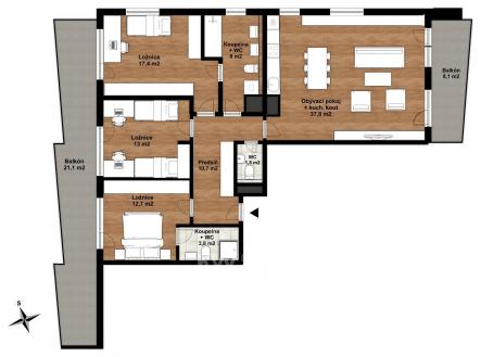 Byt 4+kk, ul. Olgy Havlové - Vrzáková & Boháč | Pronájem bytu, 4+kk, 105 m²