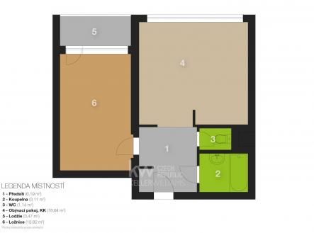 Byt 2+kk, ul. Krupská - Vrzáková & Boháč | Pronájem bytu, 2+kk, 52 m²
