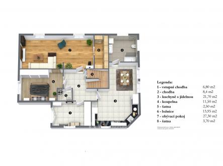 RD Stodulky prizemi - orientacni planek - Tumova | Prodej - dům/vila, 131 m²