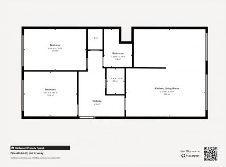 01_Půdorys | Pronájem bytu, 3+kk, 67 m²