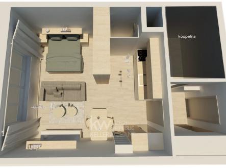 Půdorys byt Liberec | Pronájem bytu, 1+kk, 39 m²