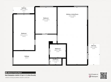 Rozměry jsou pouze orientační, od reality se mohou lišit-7 | Pronájem bytu, 3+kk, 90 m²