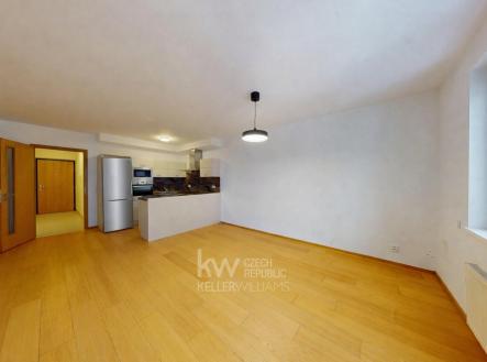 Obývací pokoj + kuchyň | Pronájem bytu, 3+kk, 98 m²