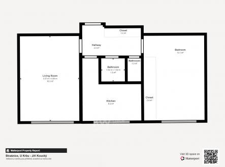 Půdorys Strašnice U KRBU | Pronájem bytu, 2+1, 55 m²