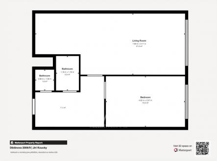 01_Půdorys | Pronájem bytu, 2+kk, 47 m²