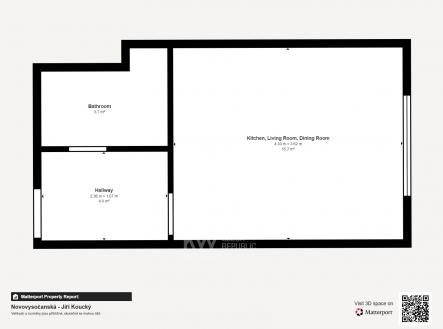 Půdorys Novovysočanská | Pronájem bytu, 1+kk, 25 m²