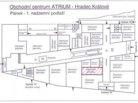 plánek s umístěním | Pronájem - obchodní prostor, 87 m²
