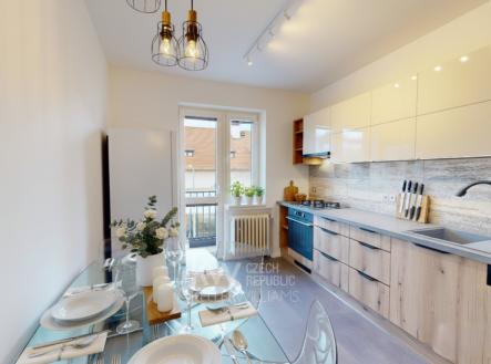 kuchyně_prostřeno | Pronájem bytu, 3+1, 113 m²