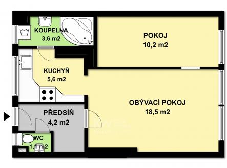 Byt 2+1, ul. U Školičky - Vrzáková & Boháč | Pronájem bytu, 2+1, 48 m²
