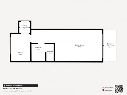 Půdorys | Pronájem bytu, 1+1, 38 m²