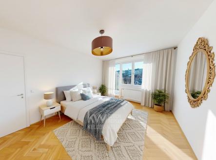 ložnice s výstupem na terasu | Pronájem bytu, 2+1, 139 m²