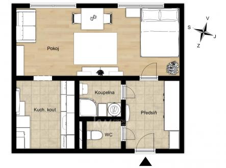 Byt 1+1, ul. Kubíkova - Vrzáková & Boháč | Prodej bytu, 1+kk, 33 m²