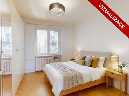 vizualizace ložnice | Pronájem bytu, 2+1, 54 m²