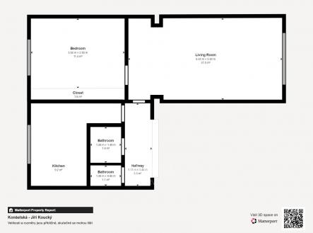 Půdorys | Pronájem bytu, 2+1, 54 m²