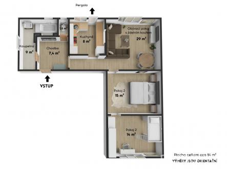 6 | Pronájem bytu, 3+1, 84 m²
