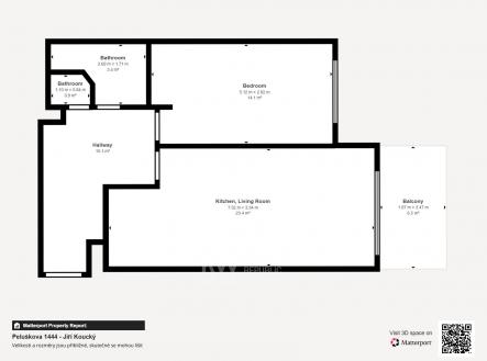 půdorys | Pronájem bytu, 2+kk, 52 m²