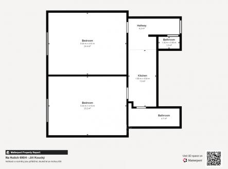 půdorys Na Hutích | Pronájem bytu, 2+1, 65 m²