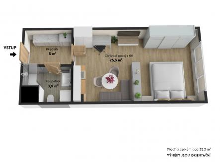 8 | Prodej bytu, 1+kk, 35 m²