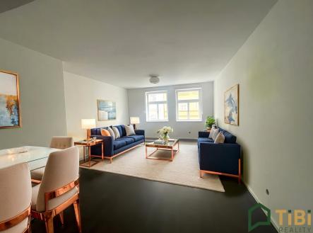 vizualizace obývacího prostoru | Prodej bytu, 2+kk, 60 m²