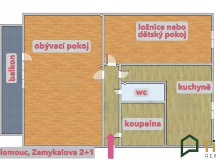 půdorys | Prodej bytu, 2+1, 70 m²