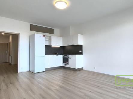 Obývací pokoj s kuchyňským koutem | Pronájem bytu, 1+kk, 13 m²
