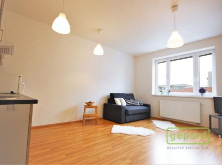 Obytný pokoj s kuchyňskou linkou | Pronájem bytu, 1+kk, 30 m²